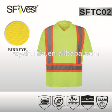 Visibilidad alta ropa de trabajo de alta visibilidad con tricot 100% poliéster y cinta reflectante 3M